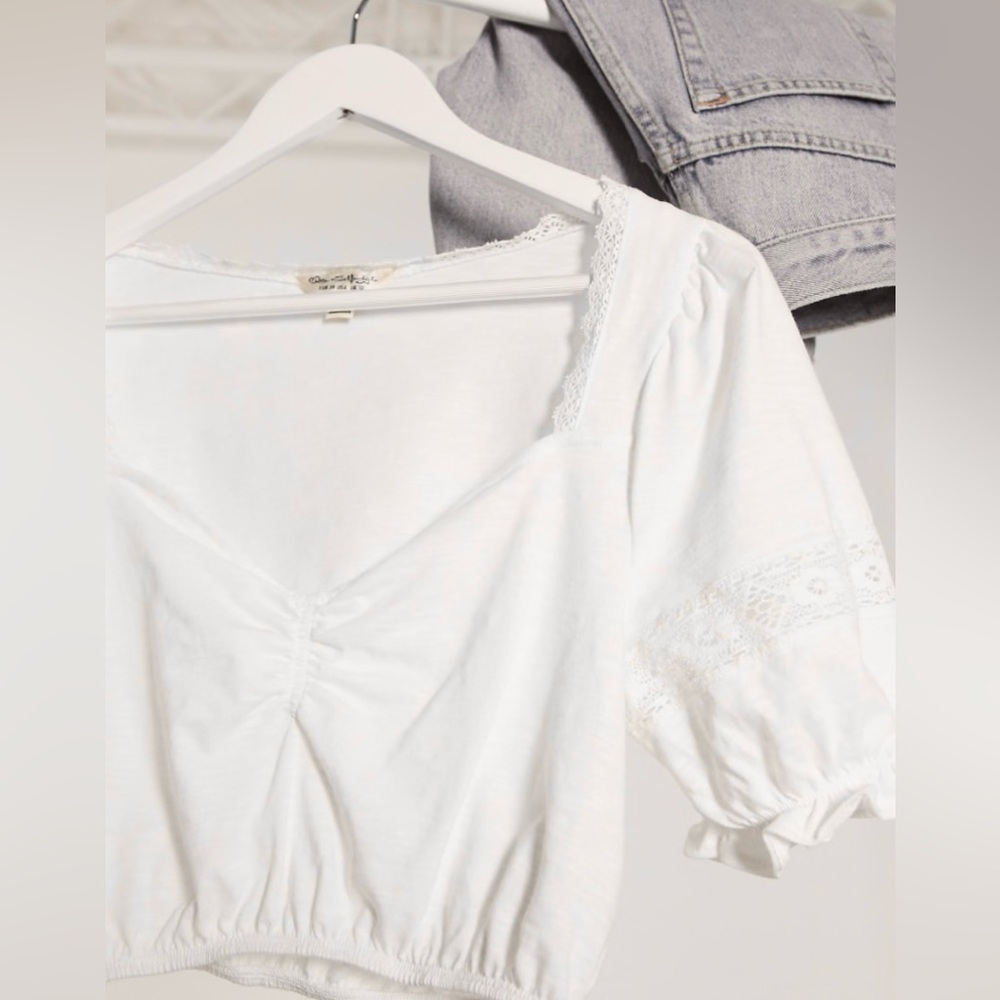 Miss Selfridge Off-White Lace Crop Top - Picture 5 of 6